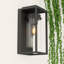  Applique murale d'extérieur en fer noir ETL avec crépuscule à l'aube à 1 lumière H 12,3 po Arberie-912885707