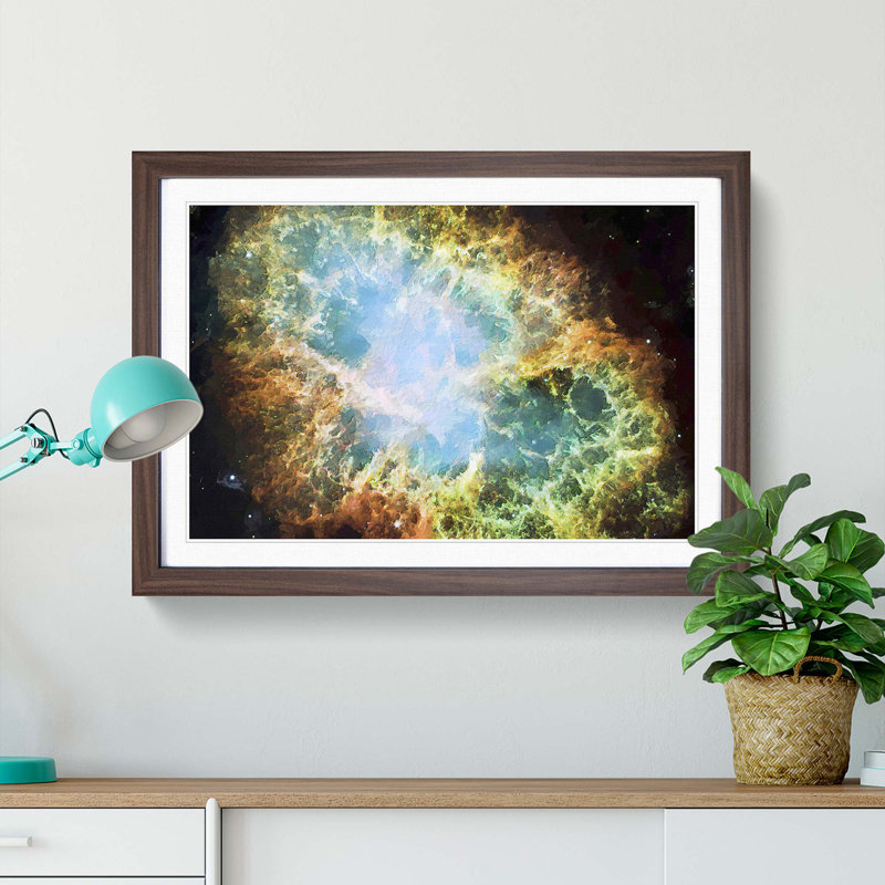 Universe Vol.34 in Abstract - Picture Frame Graphic Art Print, 48cm H x 65cm W x 2cm D, Walnut Framed