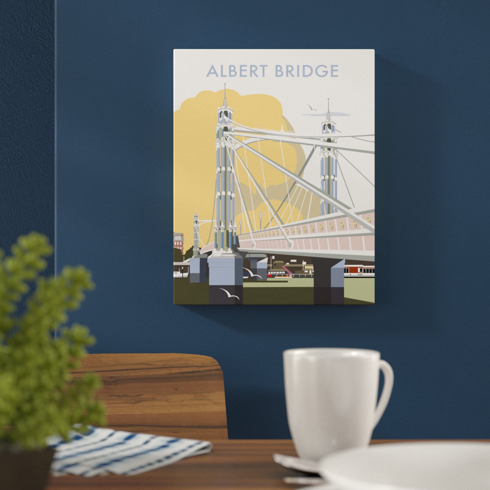 Albert Bridge, London by Dave Thompson Vintage Advertisement