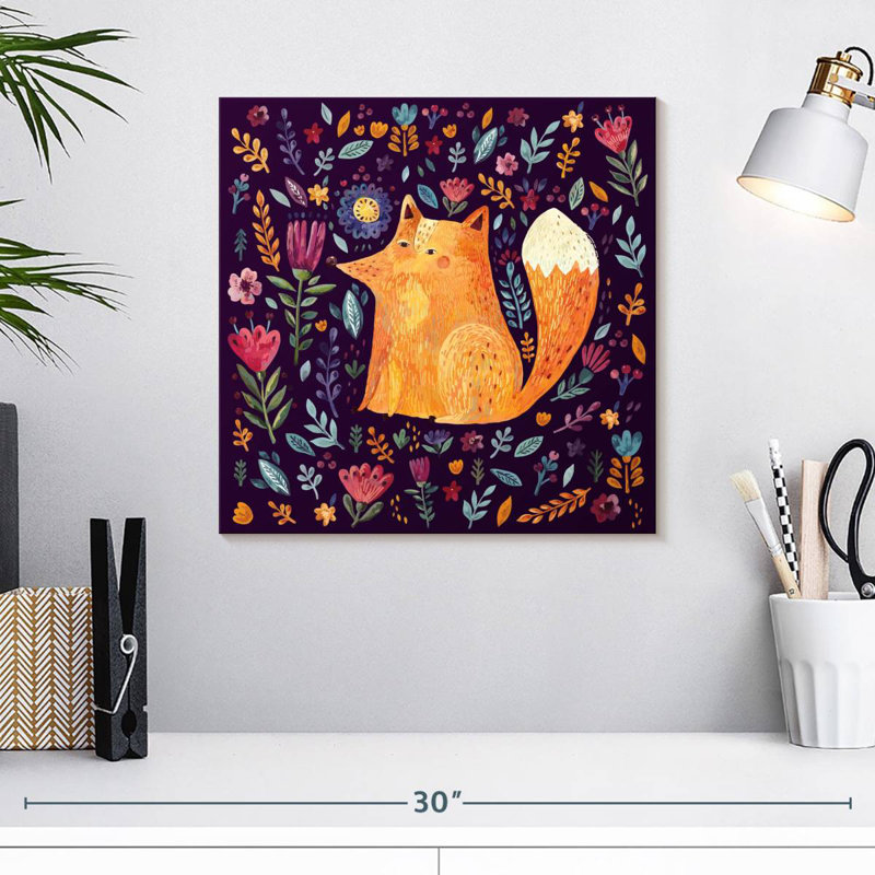 Crowle Fox parmi les fleurs