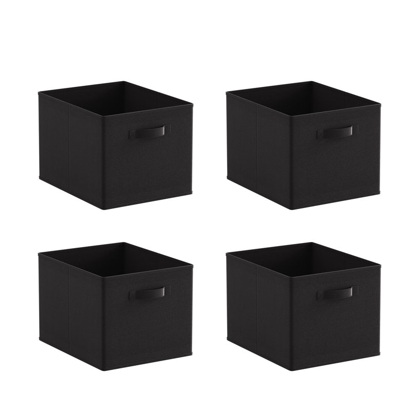 4 Pieces Collapsible Storage Cube Boxes with Handle, Black#4  (38*33*33)