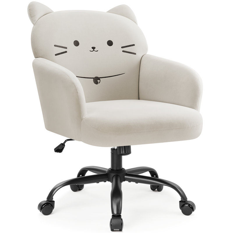 Upholstered Fabric Swivel Armchair, Cream