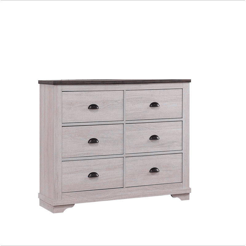 Meuble en bois 1 tiroir contemporain à 6 tiroirs 1 pièce, Gris