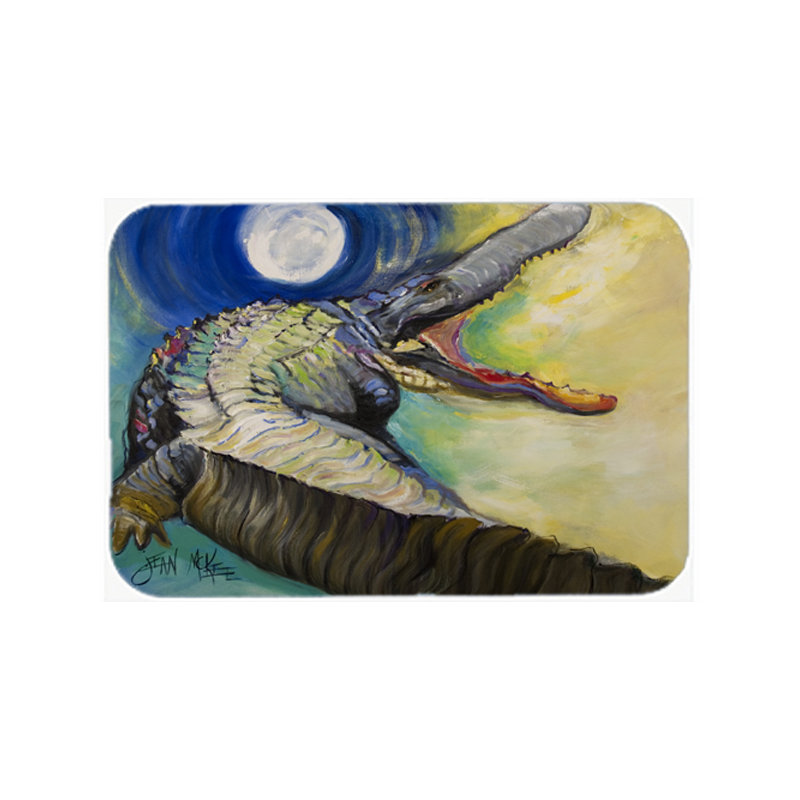 Alligator and Moon Glass Cutting Board