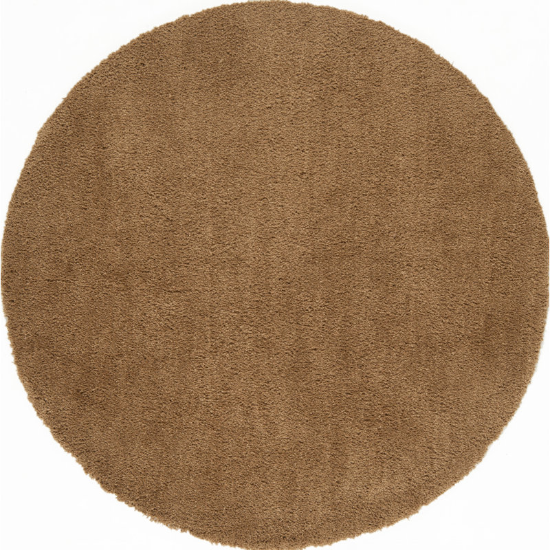 Tapis brun touffeté fabriqué à la main Hotchkiss, Rond 5 pi