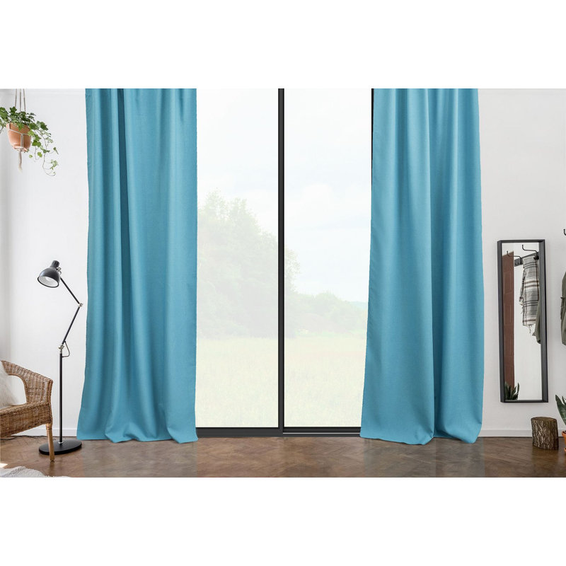 Room Darkening Single Curtain Panel, 260cm W x 475cm H, Blue