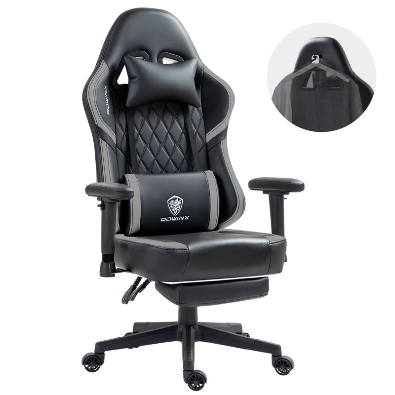 Gaming Chair, Black, Black/Grey