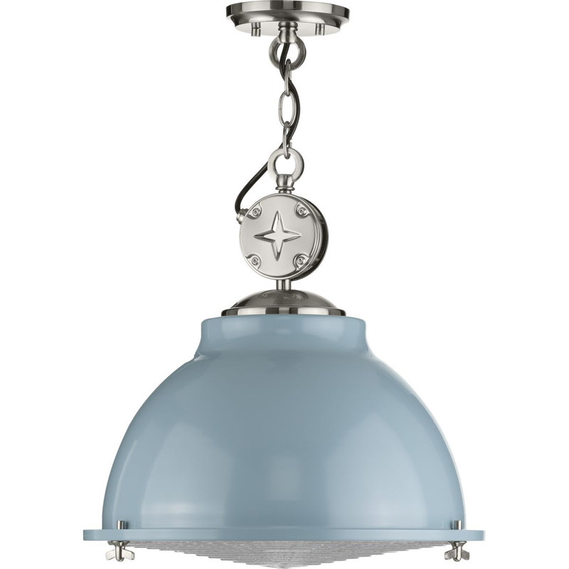 Luminaire suspendu en forme de dôme à 1 lumière Hoff, Bleu