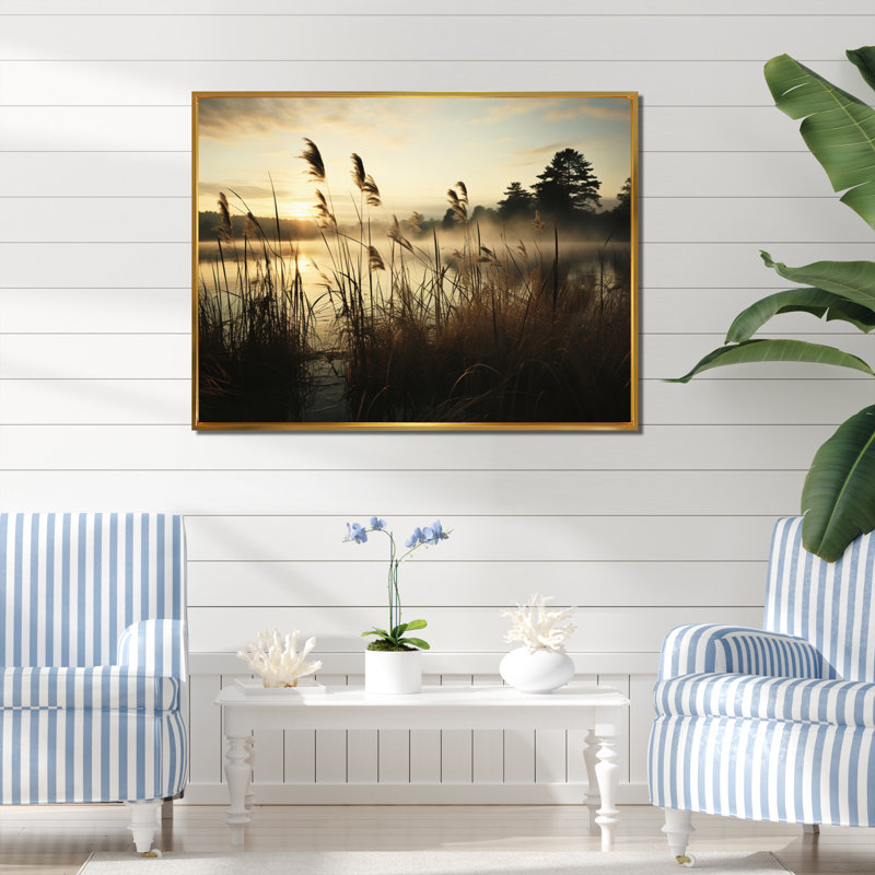 Impressions sur toile, photos de plage, H 16 po x l 32 po x P 1 po, Cadre doré à une seule photo