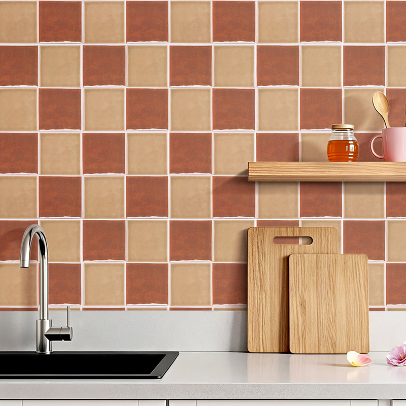 30Pcs Self-Adhesive Thick Wall Tile Stickers, Brown