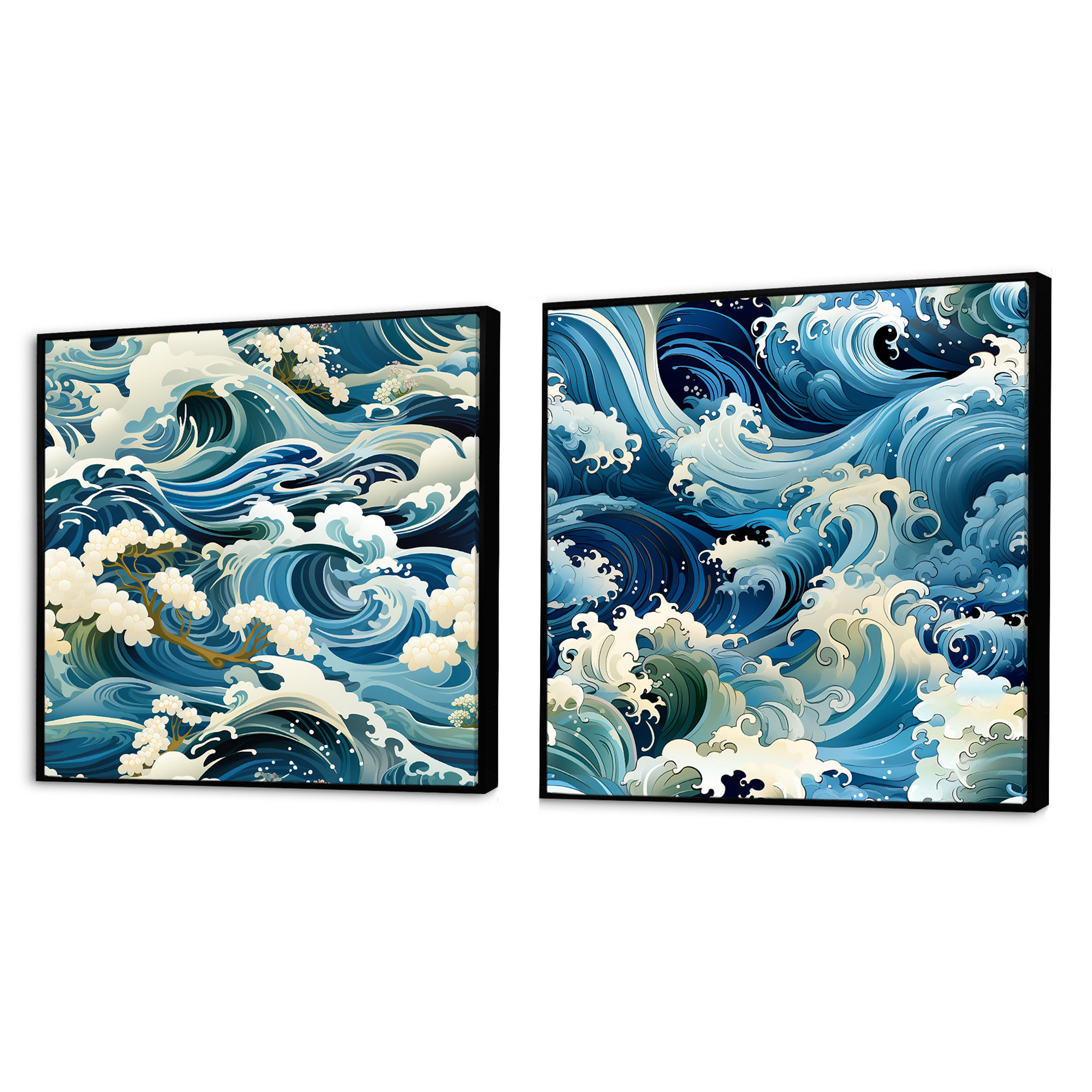 Design Art Water Elements - Abstract Square Collage Set Of 2 - Wayfair ...
