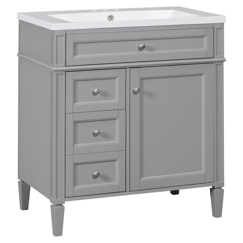 68 30'' Single Bathroom Vanity with Top, Gray