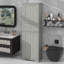 Grande armoire de rangement autoportante avec tiroir réglable-1391926300