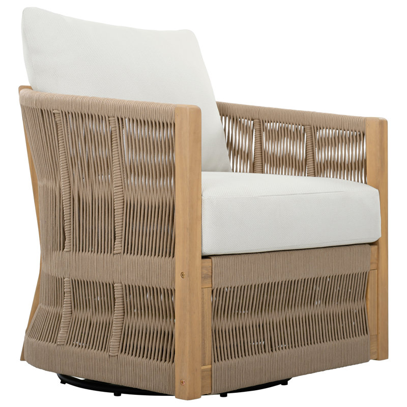 Niko Swivel Lounge Chair, Ivory