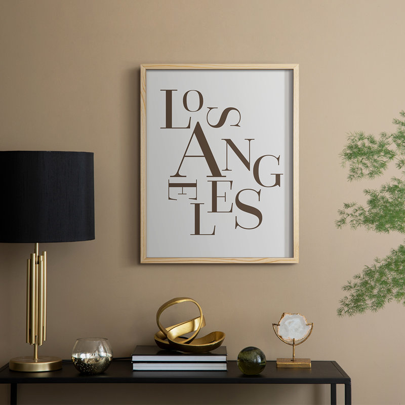 Neutral City Center Type III Framed Print - Solid Wood