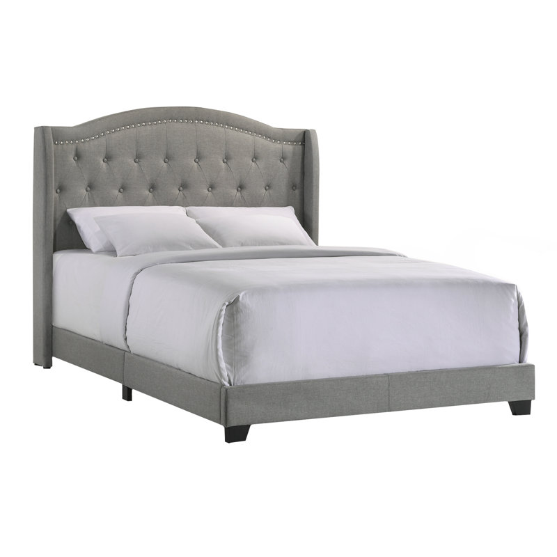 Upholstered Wingback Bed, Queen
