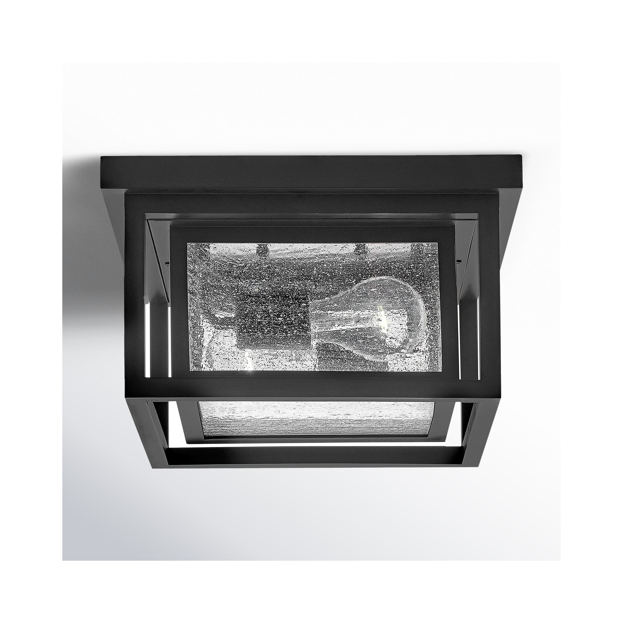 Kirton Square Outdoor Flush Mount, Black
