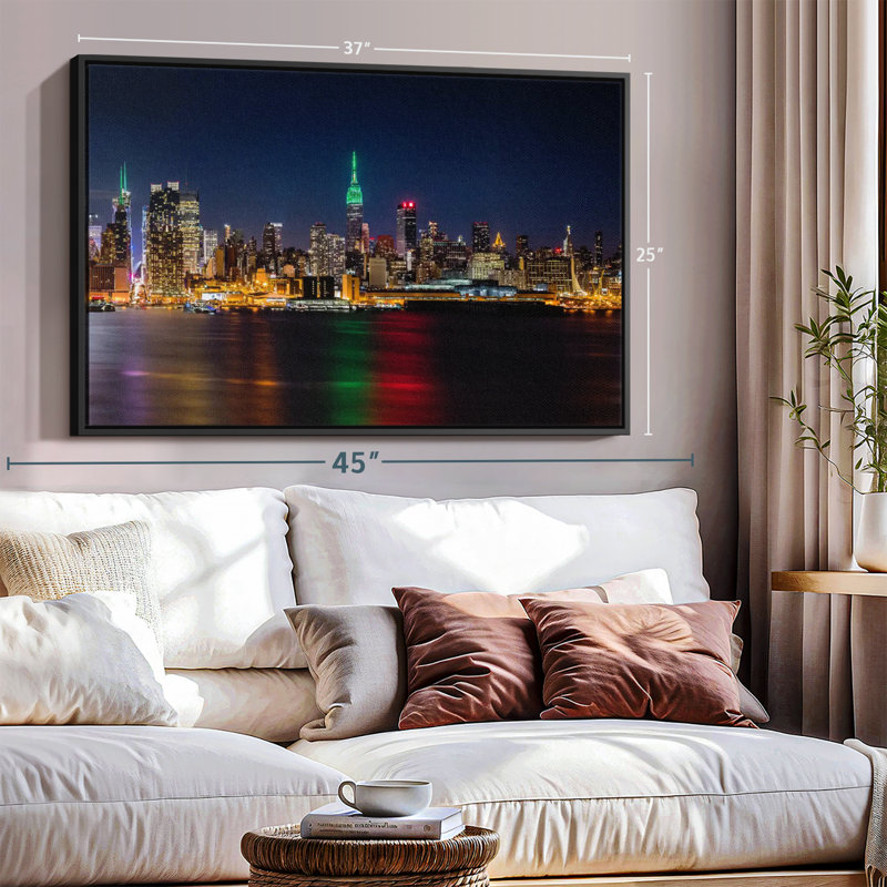 Impression sur toile NYC USA Skyline, H 25 po x l 37 po