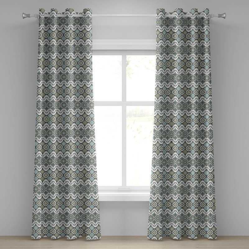 Rideau décoratif à œillets 2 panneaux Dakota Fields, 50 po x 54 po, vert sauge écume de mer, L 50 po x L 108 po