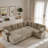 Modular Sectional Sofa With Two Movable Ottomans