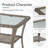 Outdoor Patio Brown PE Wicker Side Table With Glass Tabletop-281456857
