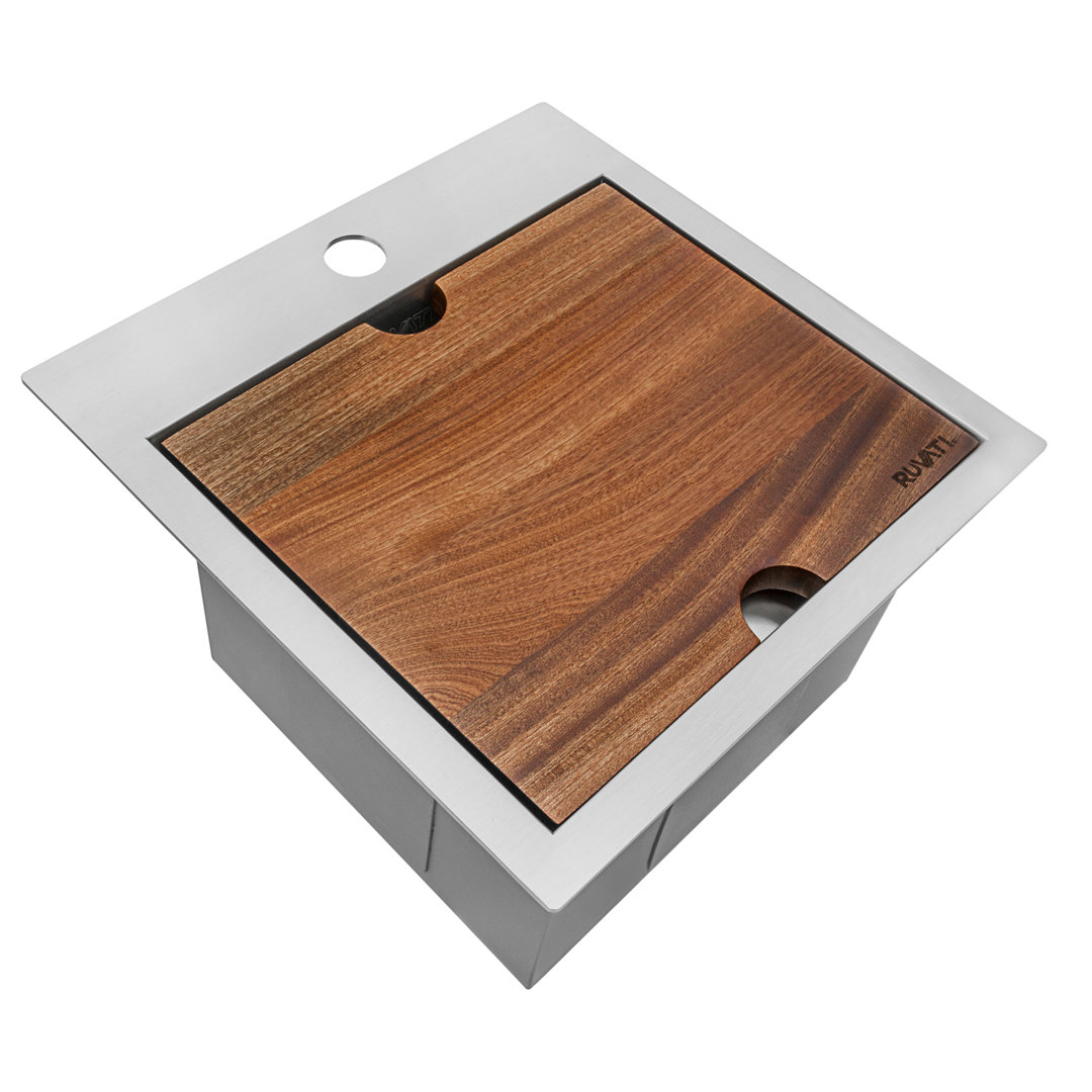 Ruvati Workstation Drop-in Topmount Bar Prep RV Sink 16 Gauge Stainless Steel Ruvati 