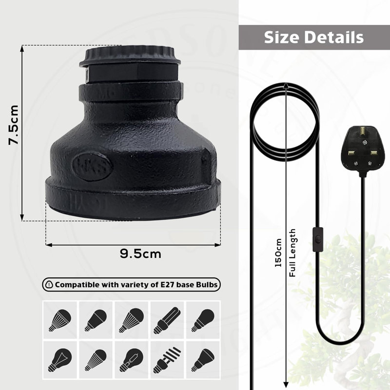 Antoinese Metal Lamp Base Lamp, Black