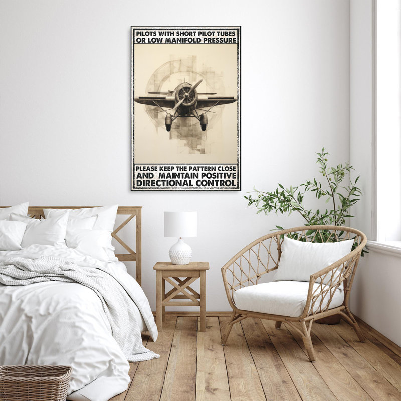 «Plane Pilots With Short Pilot Tubes on Canvas», impression, H 36 po x l 24 po x P 1,25 po