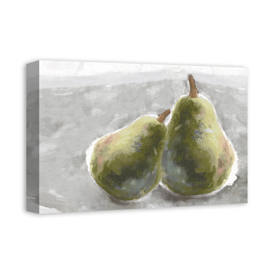 « two poires on gray »-reproduction d’art sur toile enroulée