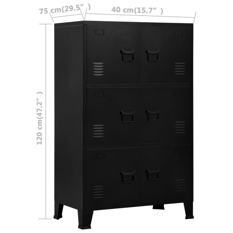 Armoire de rangement Meliha vidaXL, armoire de rangement en métal, poignée en métal