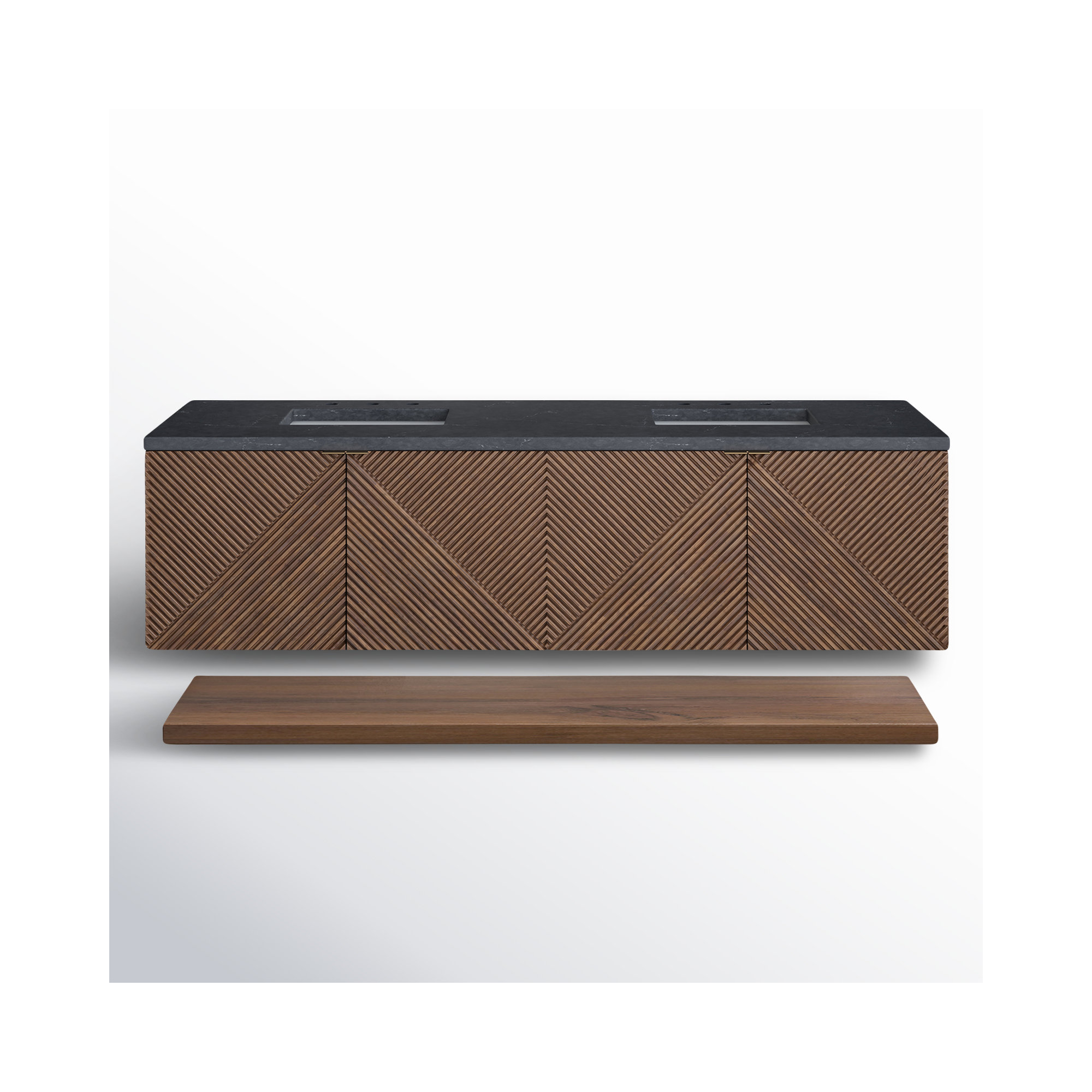 Marcello 72'' Double Bathroom Vanity, Charcoal Soapstone, 8" Widespread