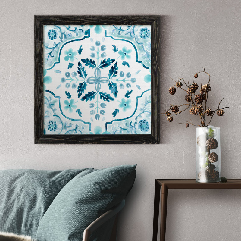 "Gamla Stan Tile I", reproduction d’art sur toile, H 35,5 po x l 35,5 po x P 1,5 po, Cadre noir