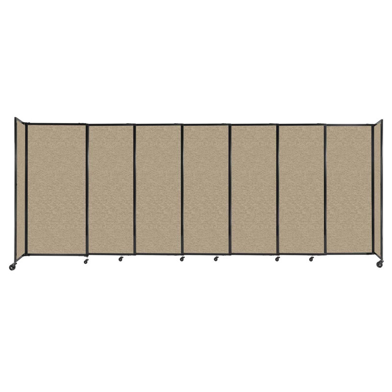 Cloison portative coulissante en tissu StraightWall, H 72 po x l 186 po x P 1 po, Café au lait