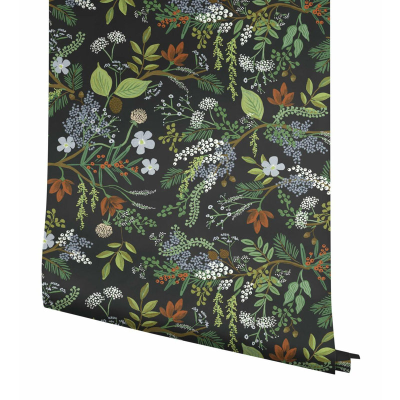 Rouleau de papier peint 27 pi x 27 po Juniper Forest, Noir
