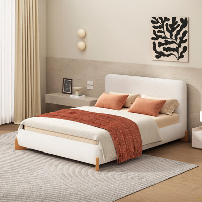 Lit tapissier Boucle, grand lit