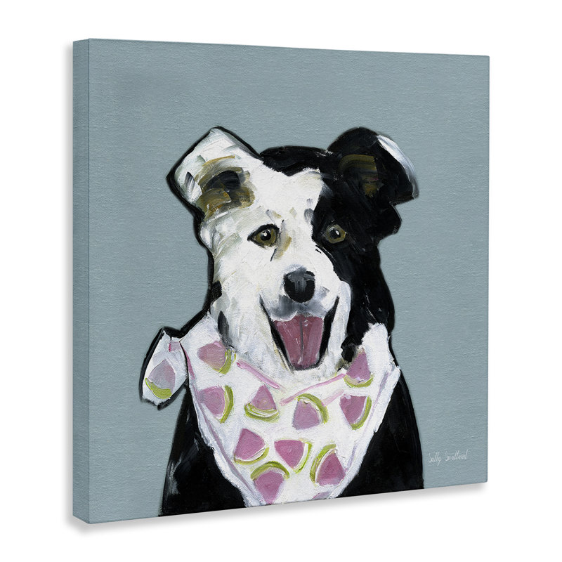 «Dog with Watermelon Bandana», art mural par Sally Swatland, H 36 po x l 36 po