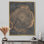 Spirale gris or sur fond de glissade sur bois - art mural minimaliste, impression sur toile gris minimaliste