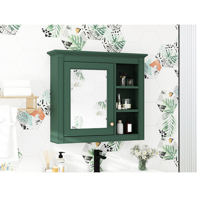 Armoire de salle de bain 30 po x 28 po avec miroir. Fixé au mur. + verre, solution de rangement fonctionnelle, miroir d'aspect moderne. 28 po, 5 tablettes et plus