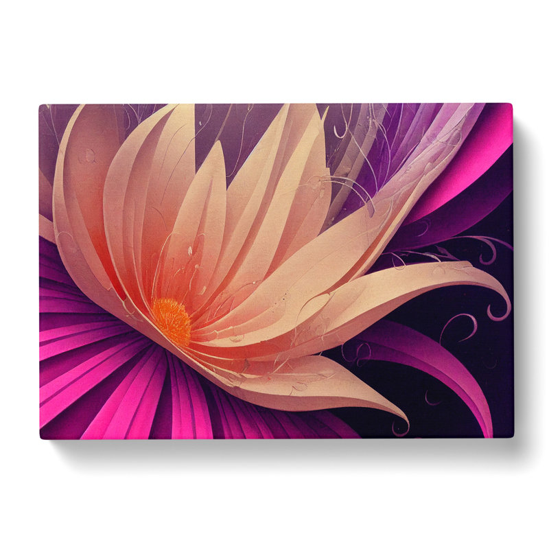 Positive Modern Flower - Wrapped Canvas Print, 35cm H x 50cm W x 3cm D