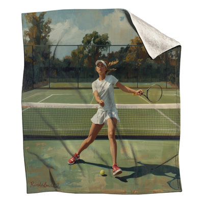 Tennis Player Action Shot Blankets