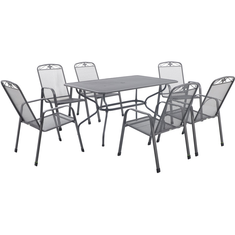 6 - Person Patio Dining Set with Rectangular Table , Cushions Included