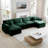 Kaoruko Over Size U Shape Corduroy Sofa , Modern Upholstered 4 Seater Sofa With 2 Ottomans, Premium Soft Corduroy Fabric Sofa-103233037