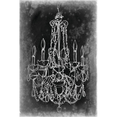 Chalkboard Chandelier Sketch III by Ethan Harper - Wrapped Canvas Print
