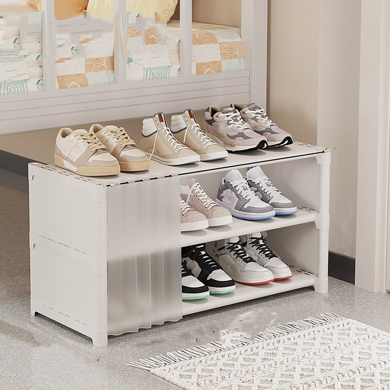 Dormitory Shoe Rack Easy Storage Bed Storage Artifact Multi-layer Household Table Bottom Small Narrow, White