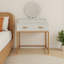 31 po d'économie d'espace, 1 tiroir à fermeture en douceur, rangement intégré, pieds dorés, tabouret en polyuréthane, décoration glamour pour les petites chambres