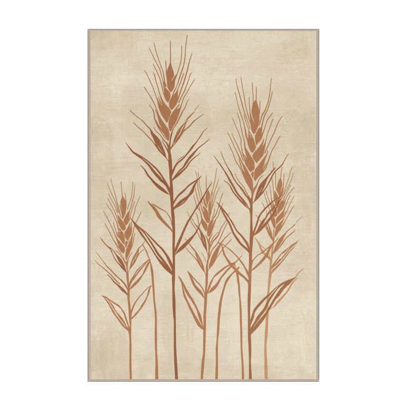 Soft Plush Esser Thanksgiving Modern & Contemporary Abstract Area Rug in Beige – Beige Binding, 5x7