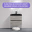 24 po Meuble-lavabo mural flottant avec comptoir simple en quartz noir gris-2126652698