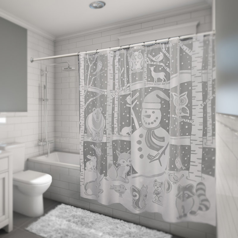 Rideau de douche simple bonhomme de neige Shanahan