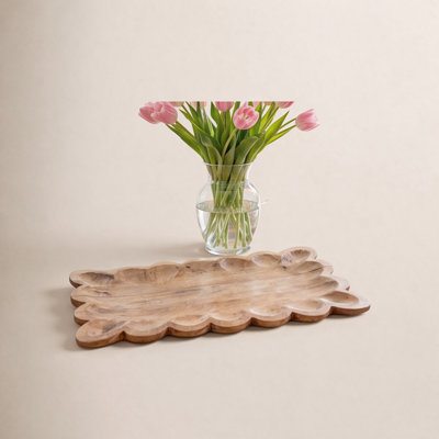 Scalloped Mango Wood Tray