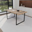 Ensemble de table de salle à manger 5 pièces en bois avec base en métal-1605483872